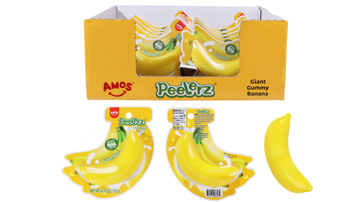 Amos Peelerz Giant Gummy Banana 4.76oz, 12ct