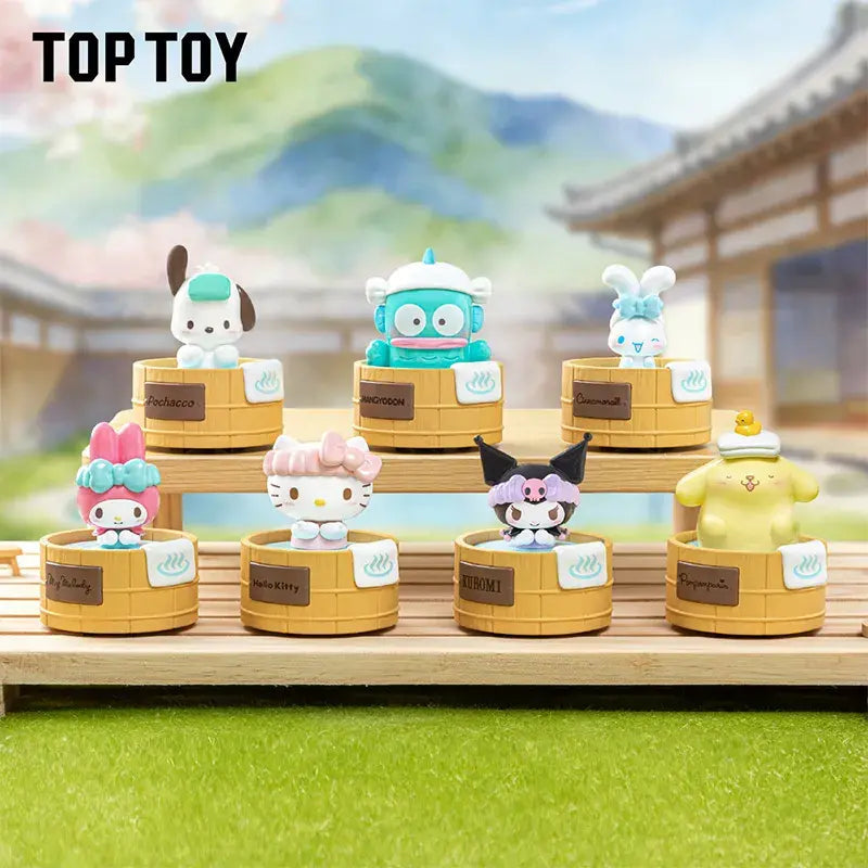 Top Toy Sanrio characters Spinning Hot Spring Series Figures Blind Box