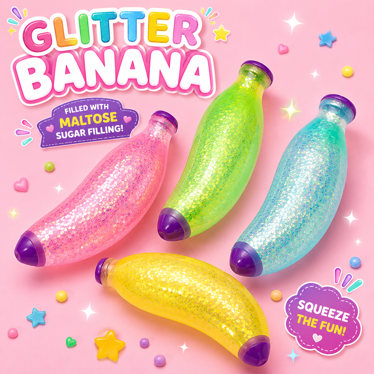 🍌✨ Glitter Banana Squishy ✨🍌