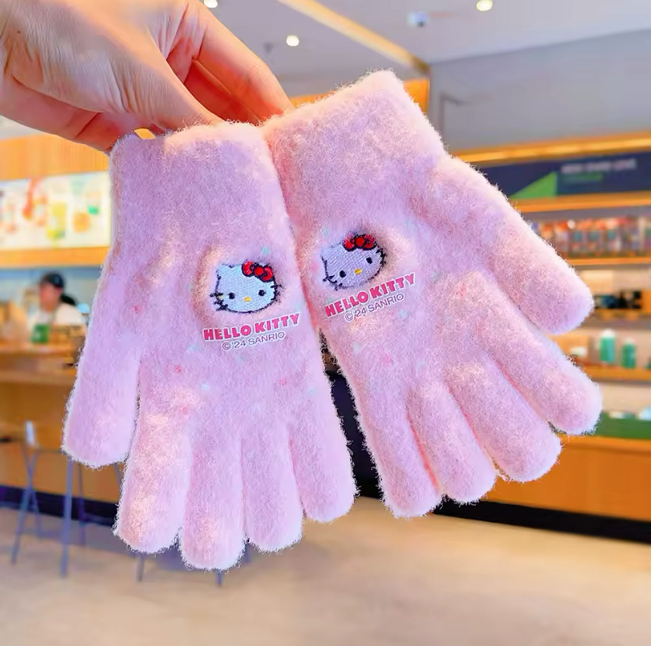 Cozy and Cute Fuzzy Sanrio Character Gloves