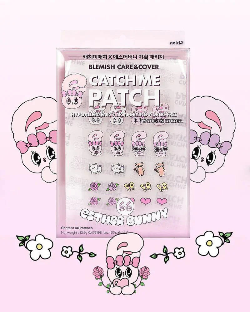 Catch Me Patch Emoticon Pink #Esther Bunny 韩国Catch Me Patch可爱表情系列痘痘贴 66pcs