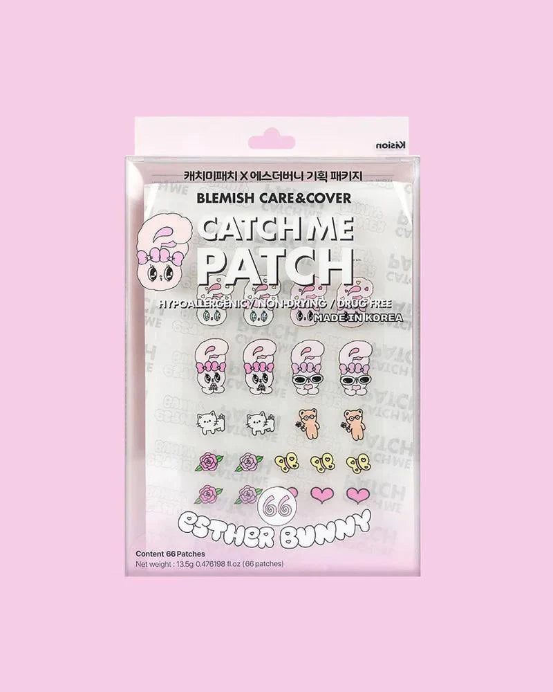 Catch Me Patch Emoticon Pink #Esther Bunny 韩国Catch Me Patch可爱表情系列痘痘贴 66pcs