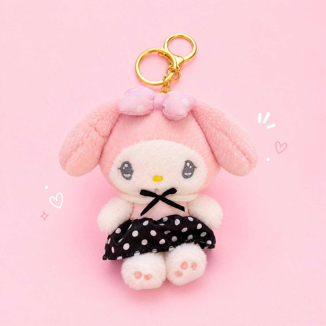 Sanrio My Melody Polka Dot Dress Plush Keychain