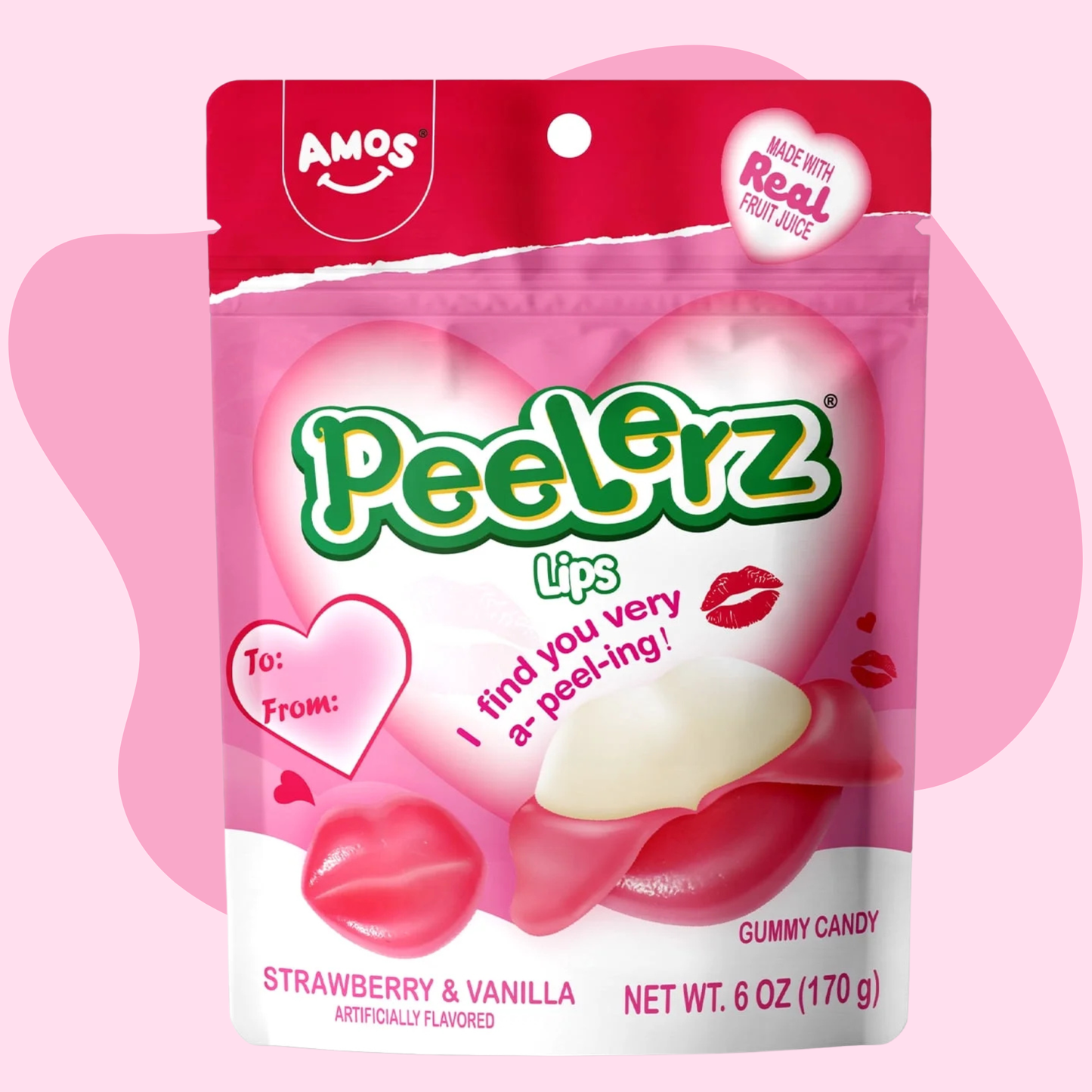 Amos Peelerz Valentine Gummy Lips 6oz