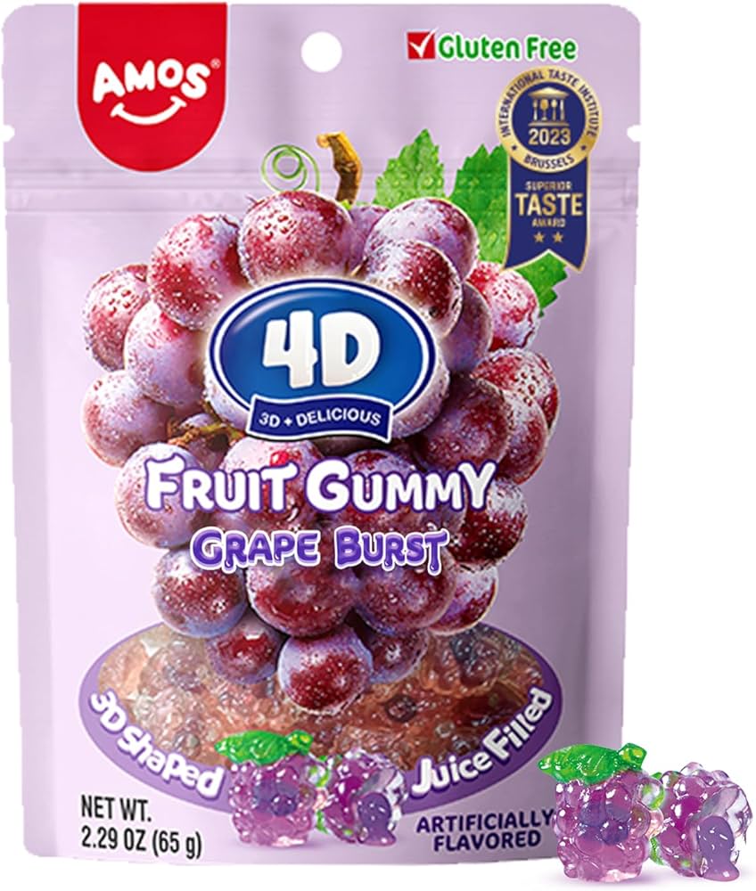 Amos 4D Fruit Gummy - Grape Burst Juice Filled - OVERRATED