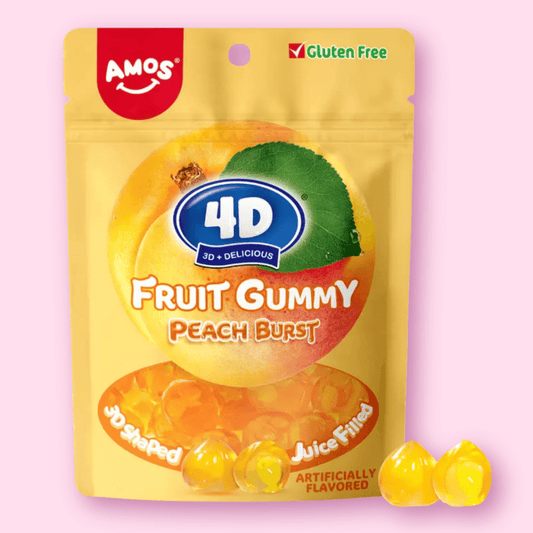 Amos 4D Fruit Gummy Juicy Busrt Peach Flavor Gummies - OVERRATED