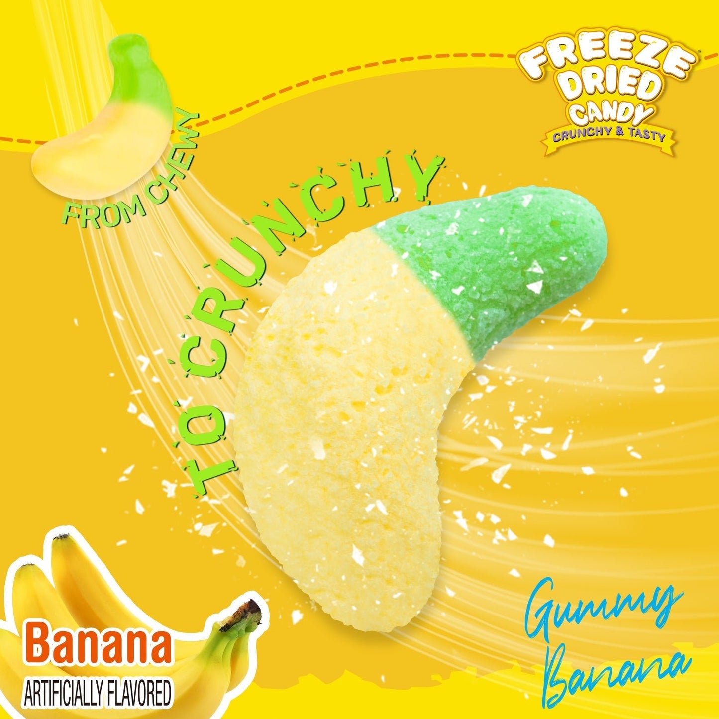 Amos Freeze Dried Gummy Banana - OVERRATED