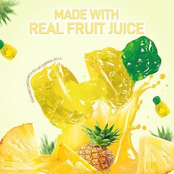 AMOS Gummy Candy 4D Fruit Gummies, Fruit Snacks Pineapple Burst, Resealable 2.29oz Bag Natural Flavor - OVERRATED