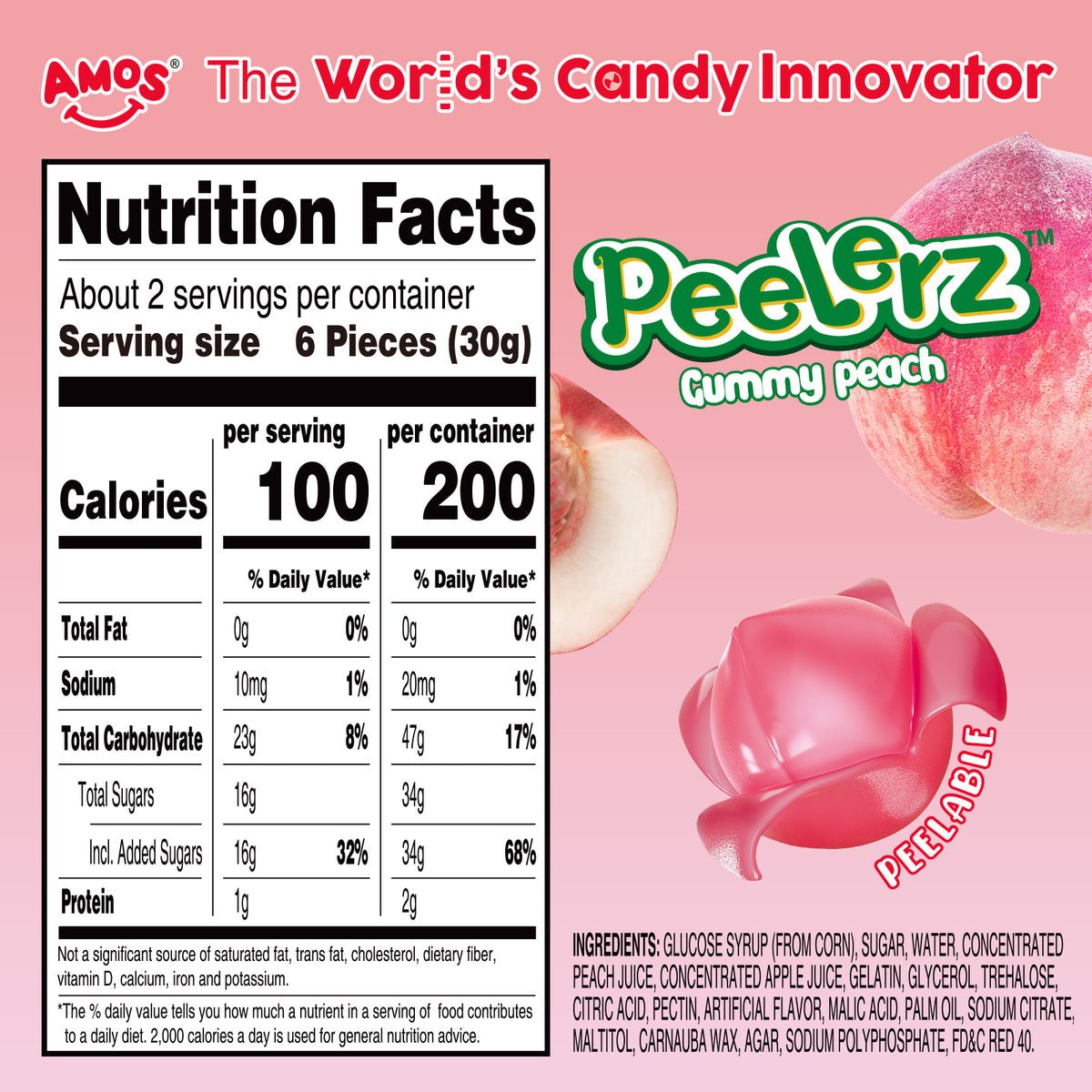 Amos Peelerz - Peelable Peach Gummy - OVERRATED