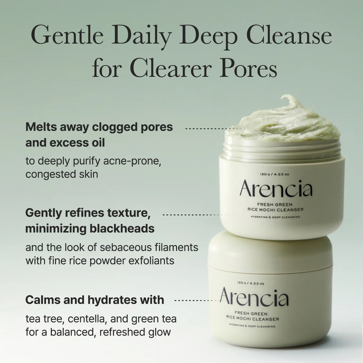 Arencia Fresh Green Rice Mochi Cleanser - OVERRATED