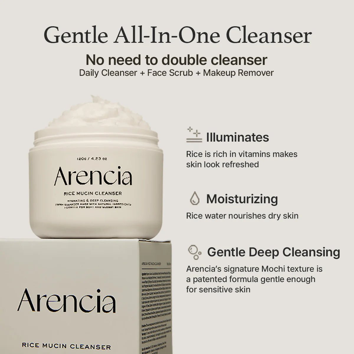 Arencia Rice Mucin Face Cleanser - OVERRATED
