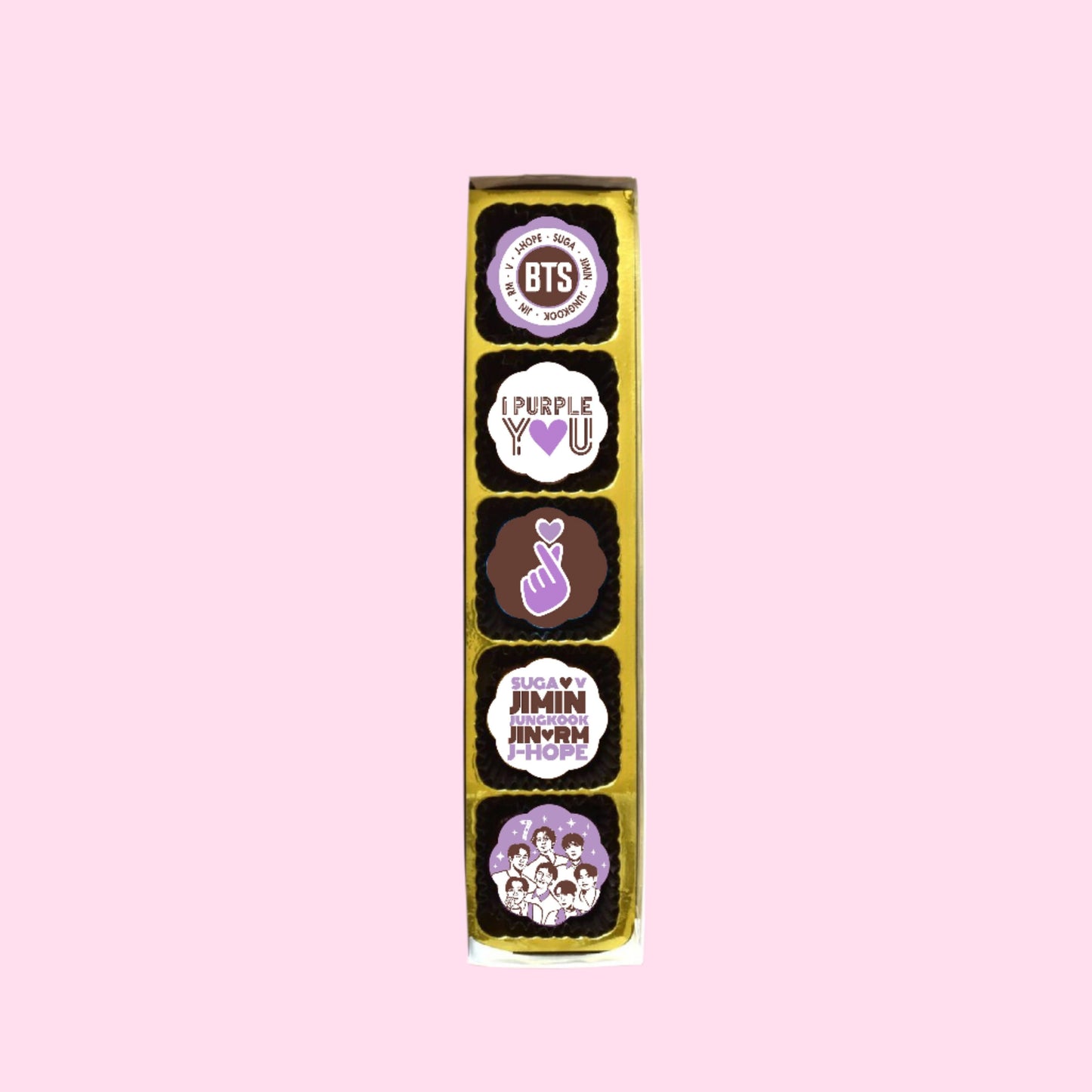 BTS Fan Club Chocolate Covered Caramels 5 Piece Set - OVERRATED