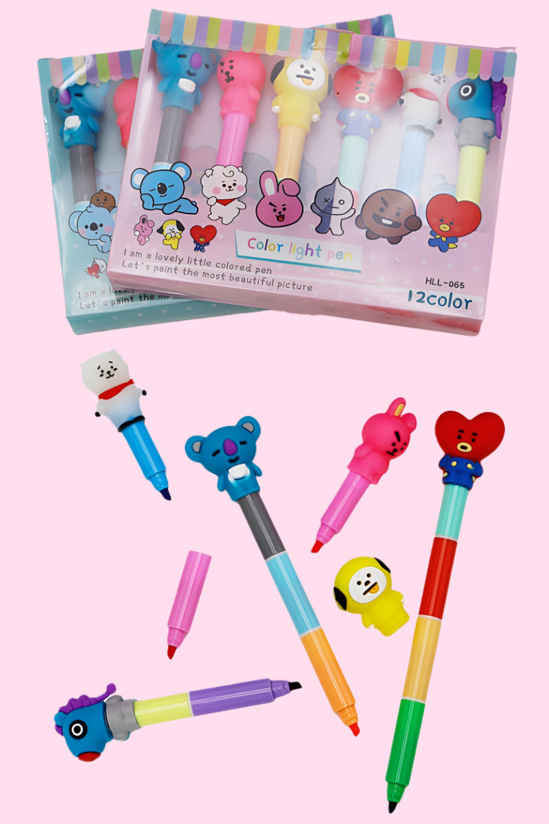 BTS Stackable Highlighter Marker - 6 pcs Pack - OVERRATED
