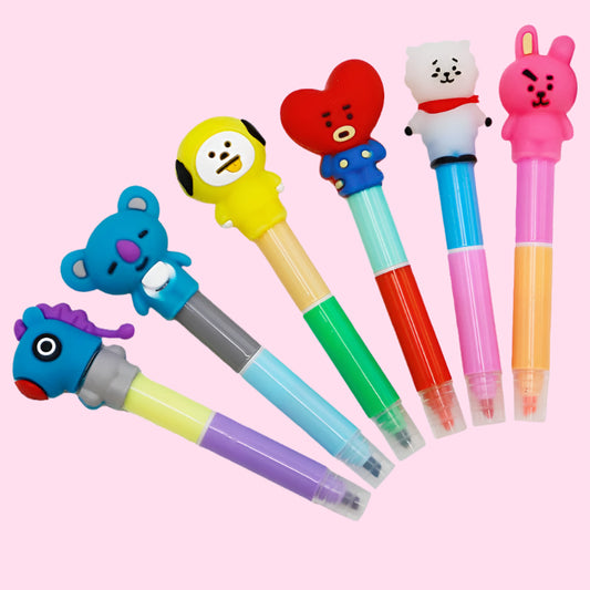 BTS Stackable Highlighter Marker - 6 pcs Pack - OVERRATED