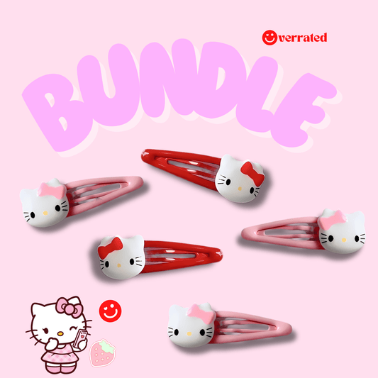 Bundle of 6 Hello Kitty Hair Clips - OVERRATED
