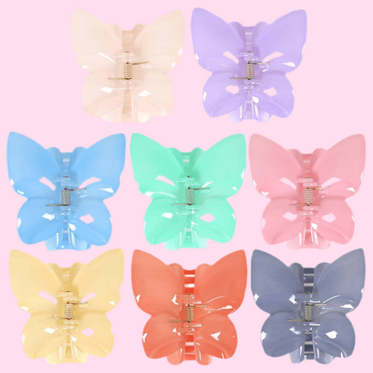 Butterfly Glossy Pastel Candy Y2K Hair Claw - OVERRATED