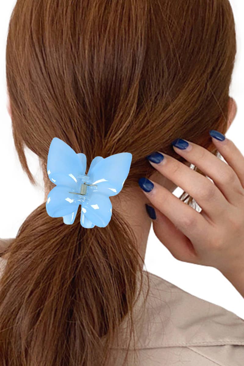 Butterfly Glossy Pastel Candy Y2K Hair Claw - OVERRATED