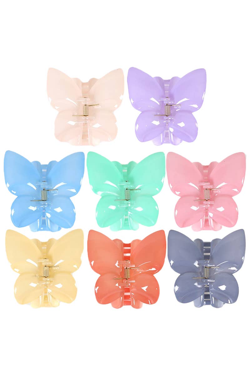 Butterfly Glossy Pastel Candy Y2K Hair Claw - OVERRATED