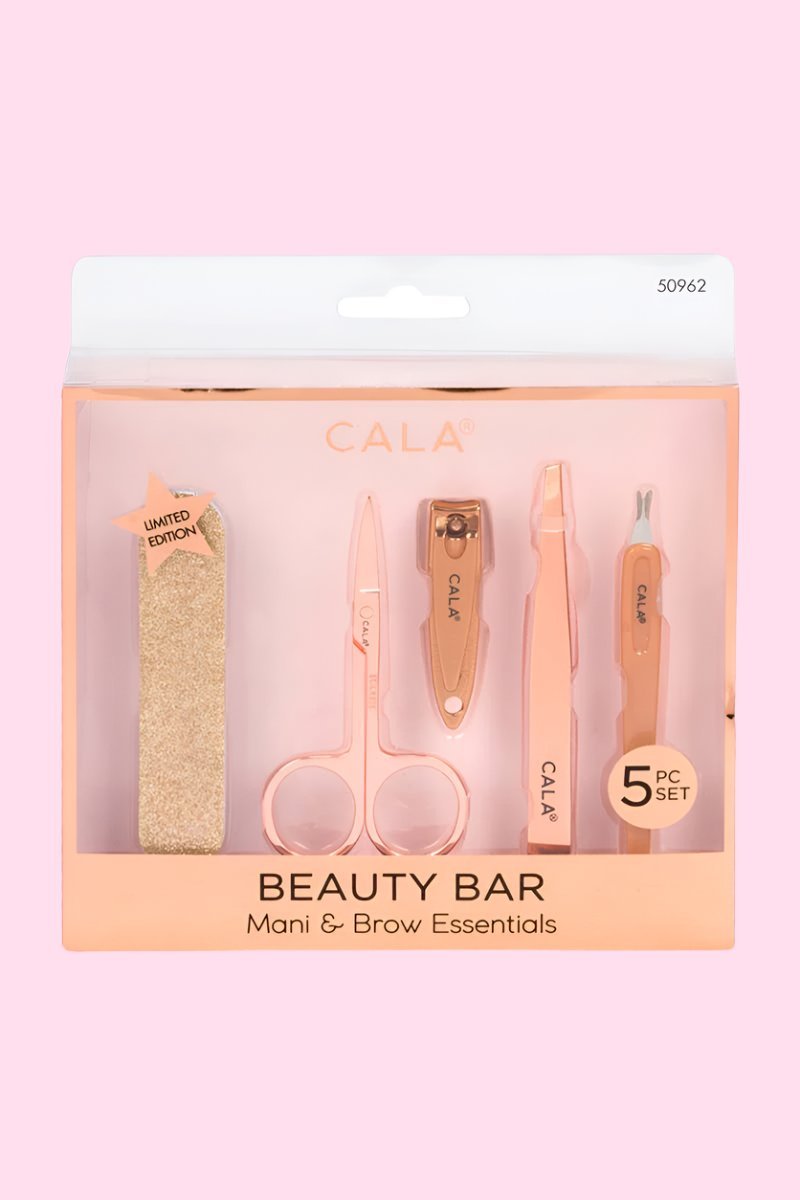 CALA 5pc Rose Gold Mani & Brow Essential Kit - OVERRATED