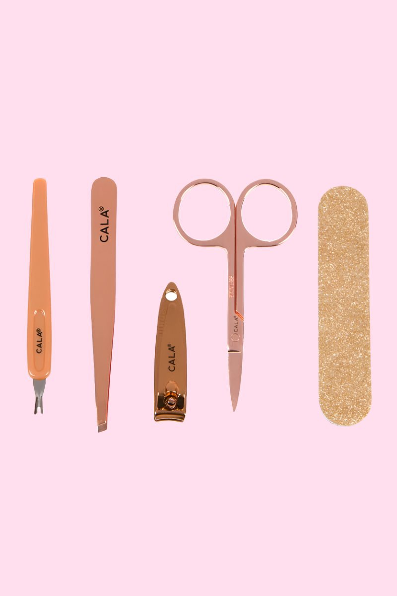 CALA 5pc Rose Gold Mani & Brow Essential Kit - OVERRATED