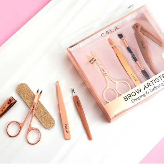 CALA 5pc Rose Gold Mani & Brow Essential Kit - OVERRATED