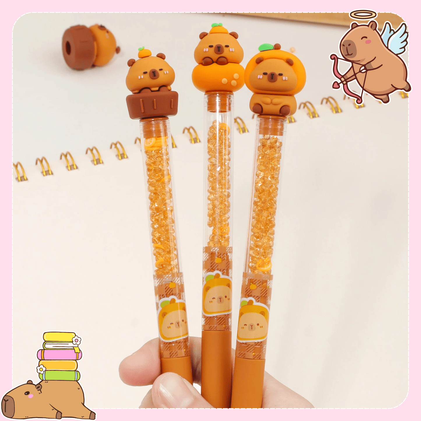 kawaii gel pen capybara collectible cute novelty pen gift - Overrated Korean Beauty & More