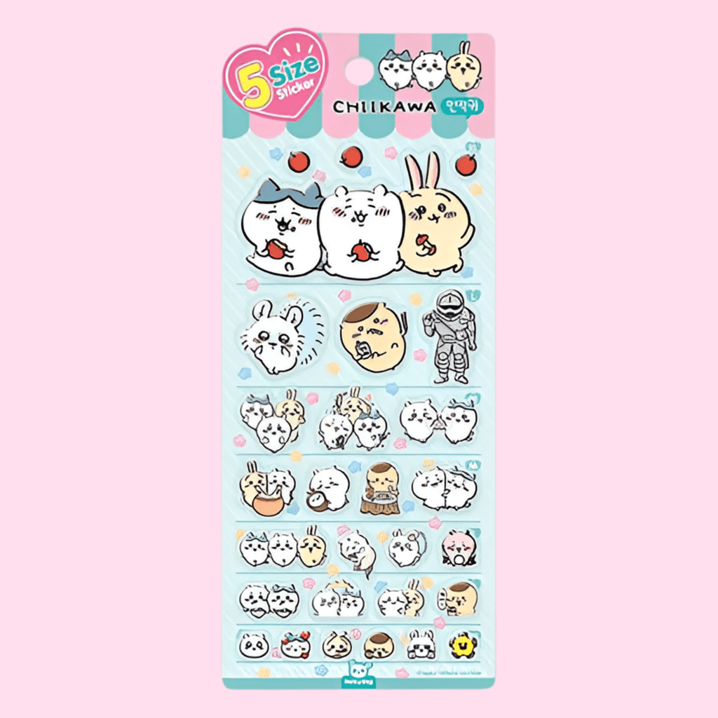 Chiikawa & Friends 5 Sizes Jelly Coating Deco Stickers : 1. CHIIKAWA & Friends - OVERRATED