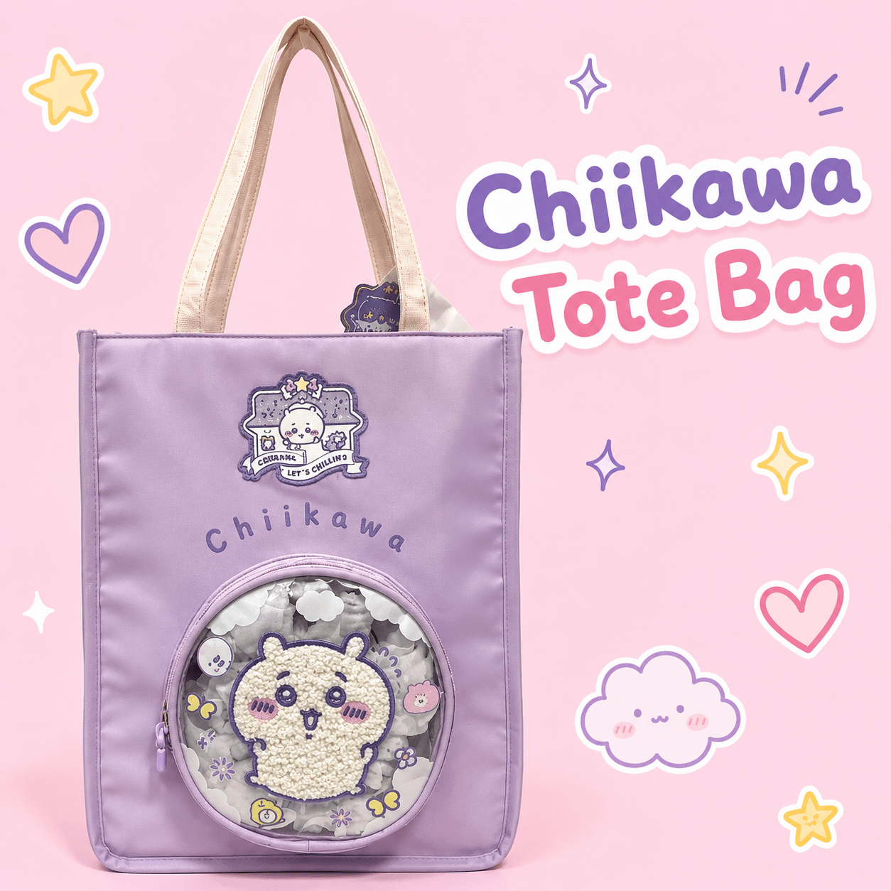 Chiikawa Plush Pocket Tote Bag - OVERRATED