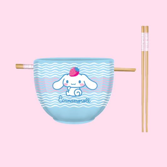 Cinnamoroll 20oz Ceramic Ramen Bowl with Chopsticks - OVERRATED