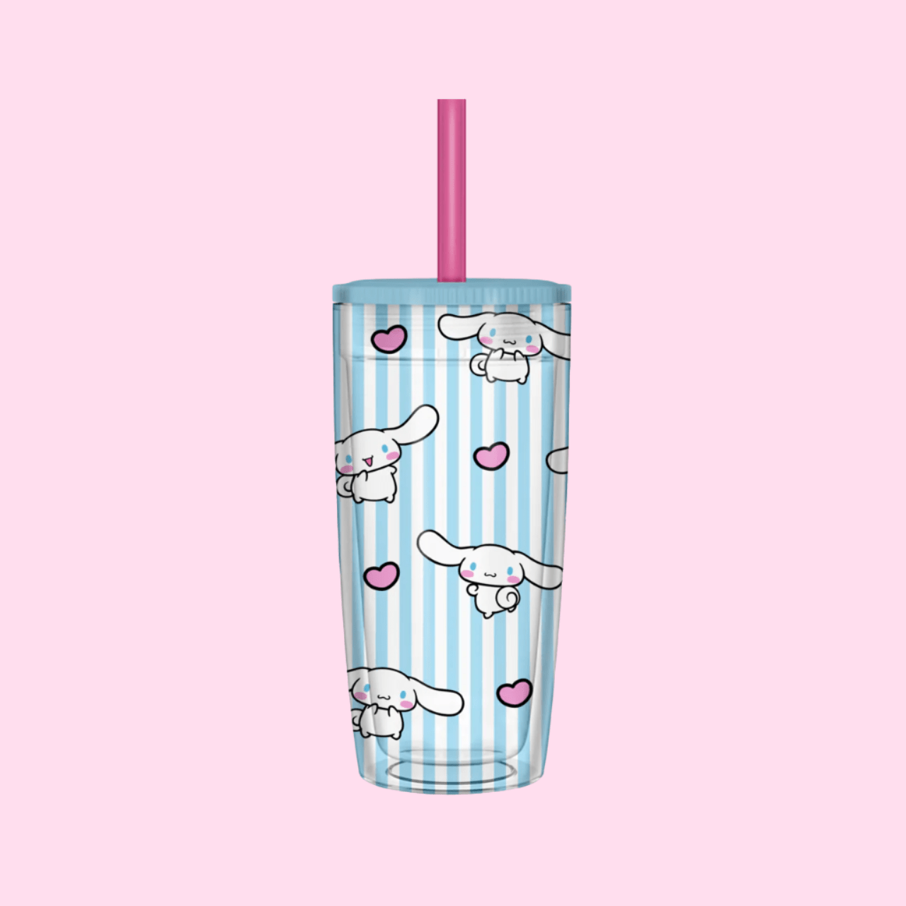 Cinnamoroll Stripe 20oz Spill - Resistant Plastic Tumbler - OVERRATED