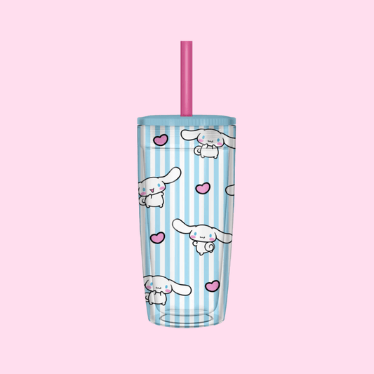 Cinnamoroll Stripe 20oz Spill - Resistant Plastic Tumbler - OVERRATED