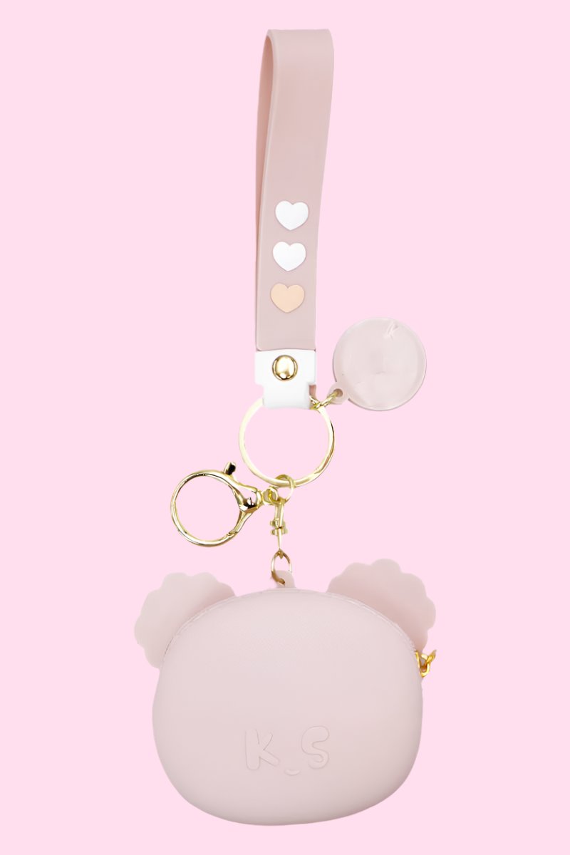 Cookie Bear Zipper Silicone Coin Purse Keychain - OVERRATED