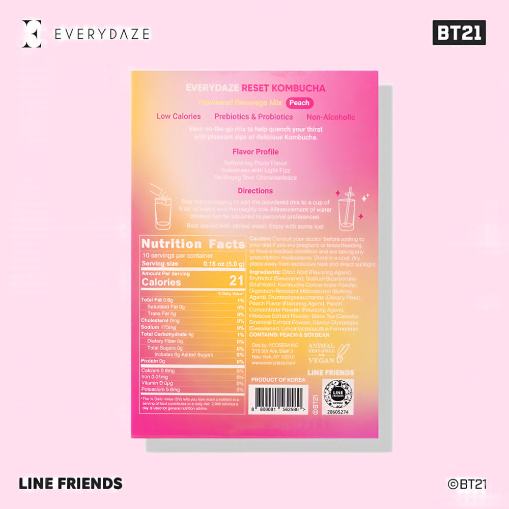 EVERYDAZE Reset Individual Kombucha Stick BT21 Peach - OVERRATED