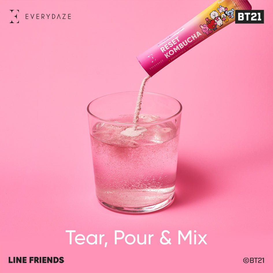 EVERYDAZE Reset Kombucha Stick - 10 Packs: BT21 Peach - OVERRATED