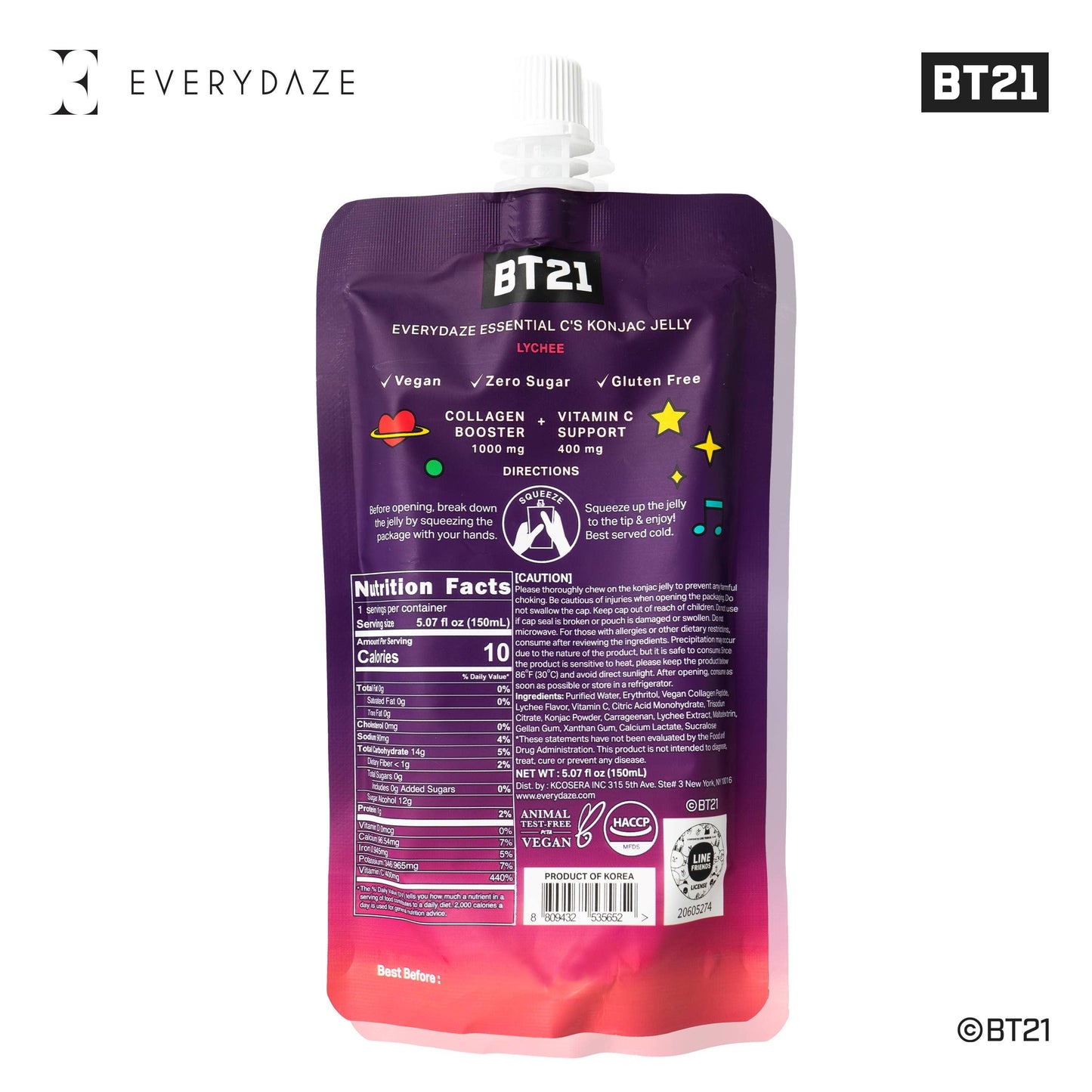 EVERYDAZE with BT21: Essential C’s Konjac Jelly – Lychee - OVERRATED