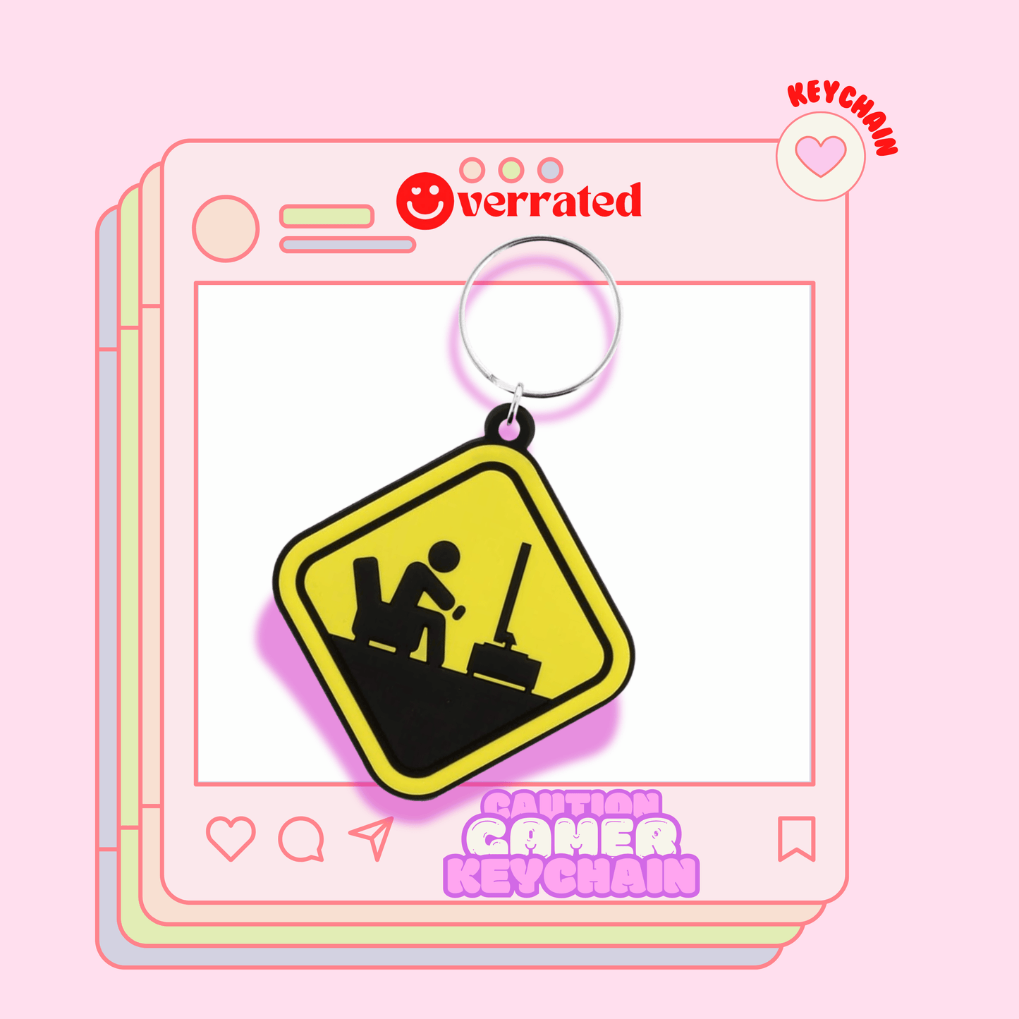 Gamer at Work Caution Sign - OVERRATED