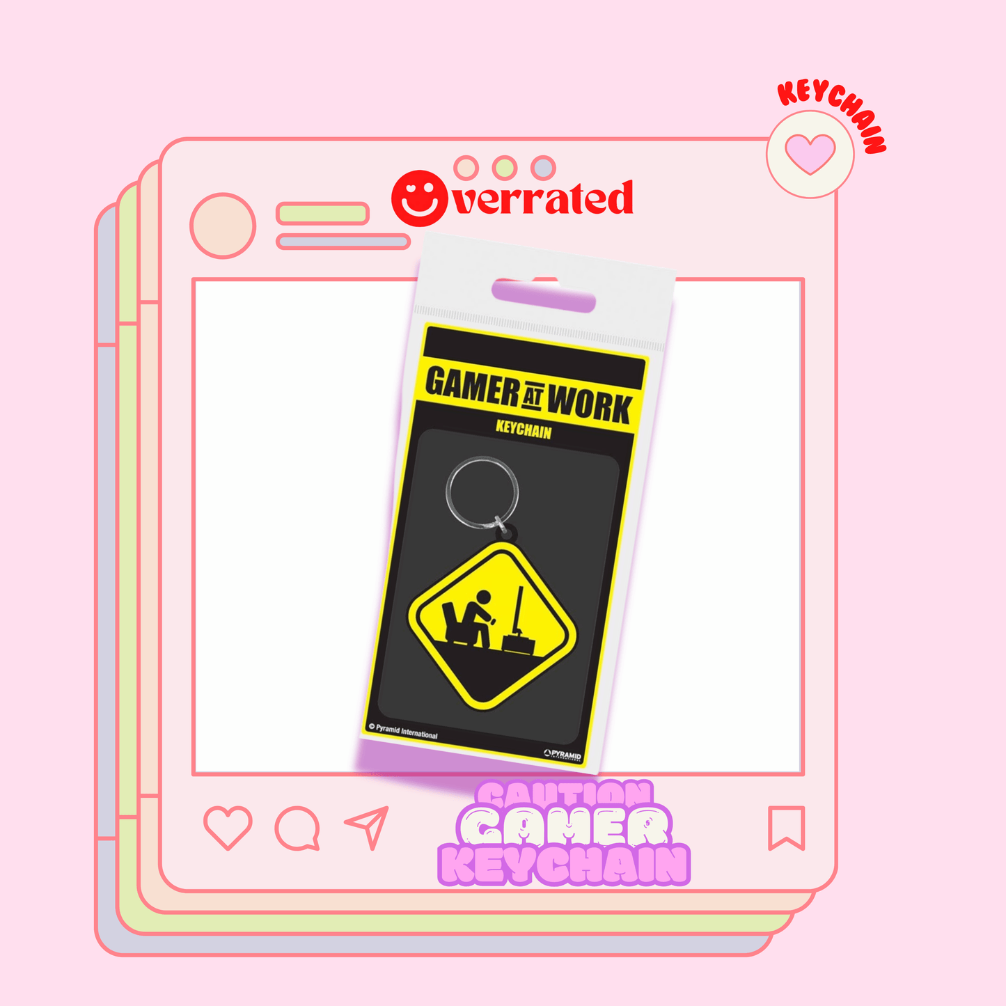 Gamer at Work Caution Sign - OVERRATED