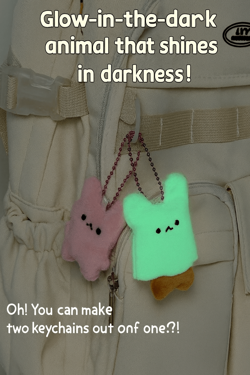 Glow - in - the - Dark Ghost Plush Keychain – Random Blind Bag - OVERRATED