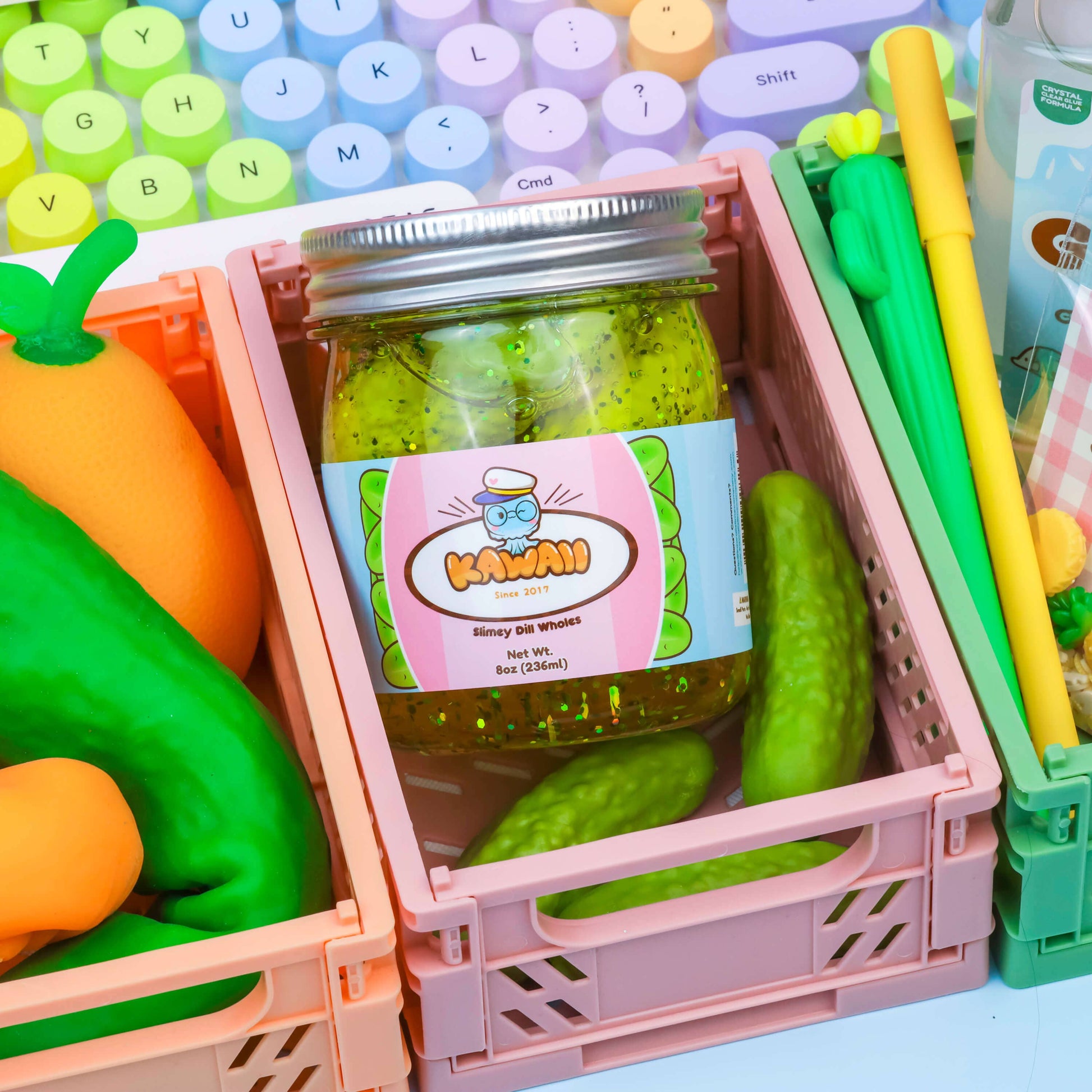 Grandma’s Famous Homemade Kawaii Shimmery Pickle Clear Slime - OVERRATED