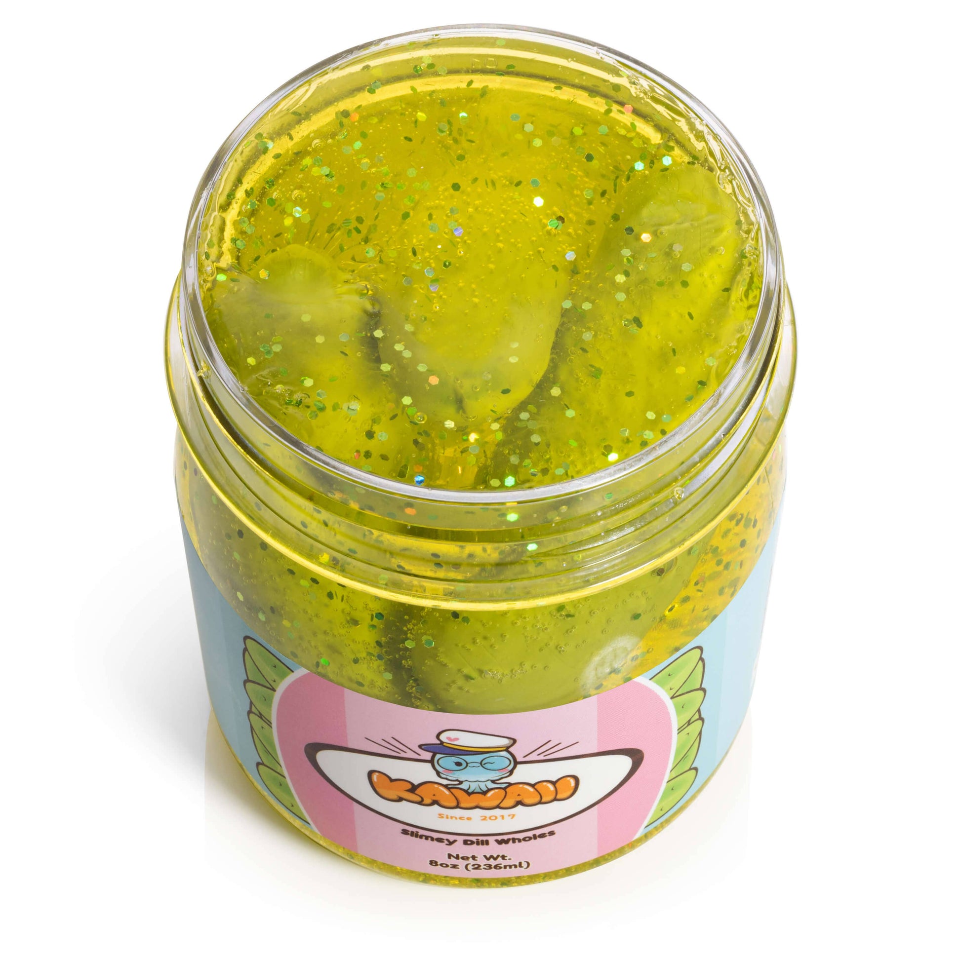 Grandma’s Famous Homemade Kawaii Shimmery Pickle Clear Slime - OVERRATED