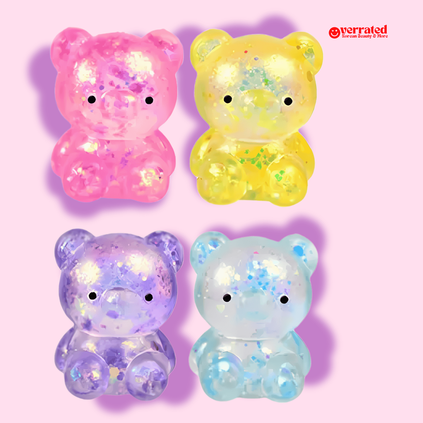 Gummy Kawaii Glitter Bear Sensory Squishy Toy - OVERRATED