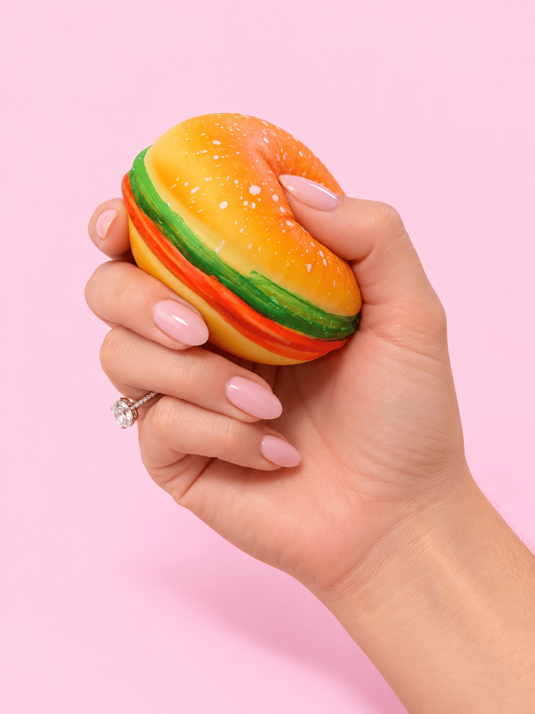 Hamburger Squishy Toy – Kawaii Burger Sensory Toy - OVERRATED