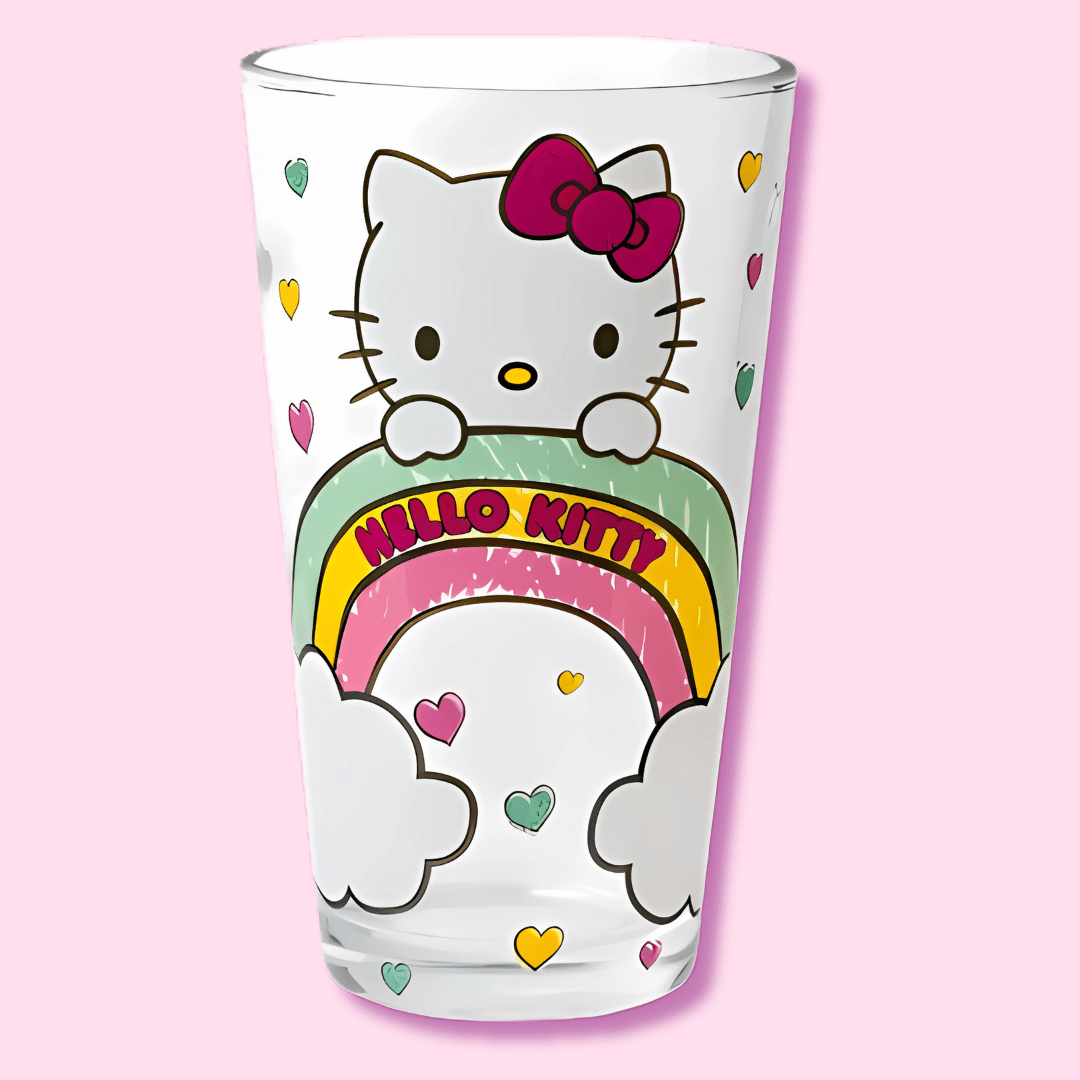 Hello Kitty 16oz Pint Glass with Glitter in Retail Box - OVERRATED