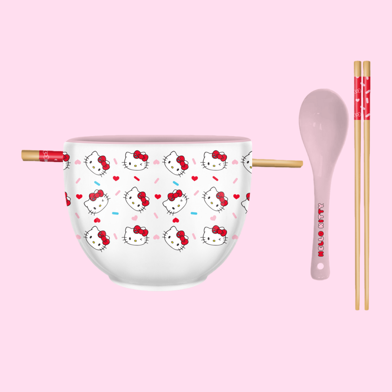 Hello Kitty 20oz Ceramic Ramen Bowl with Chopstick and Spoon - OVERRATED