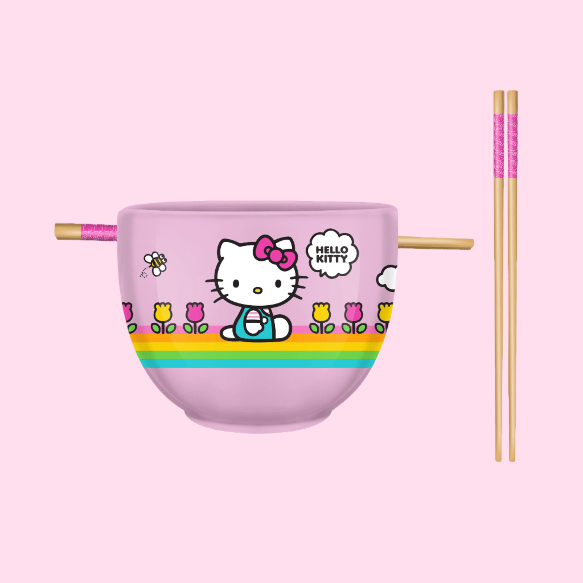 HELLO KITTY 20oz Ceramic Ramen Bowl with Chopsticks - OVERRATED