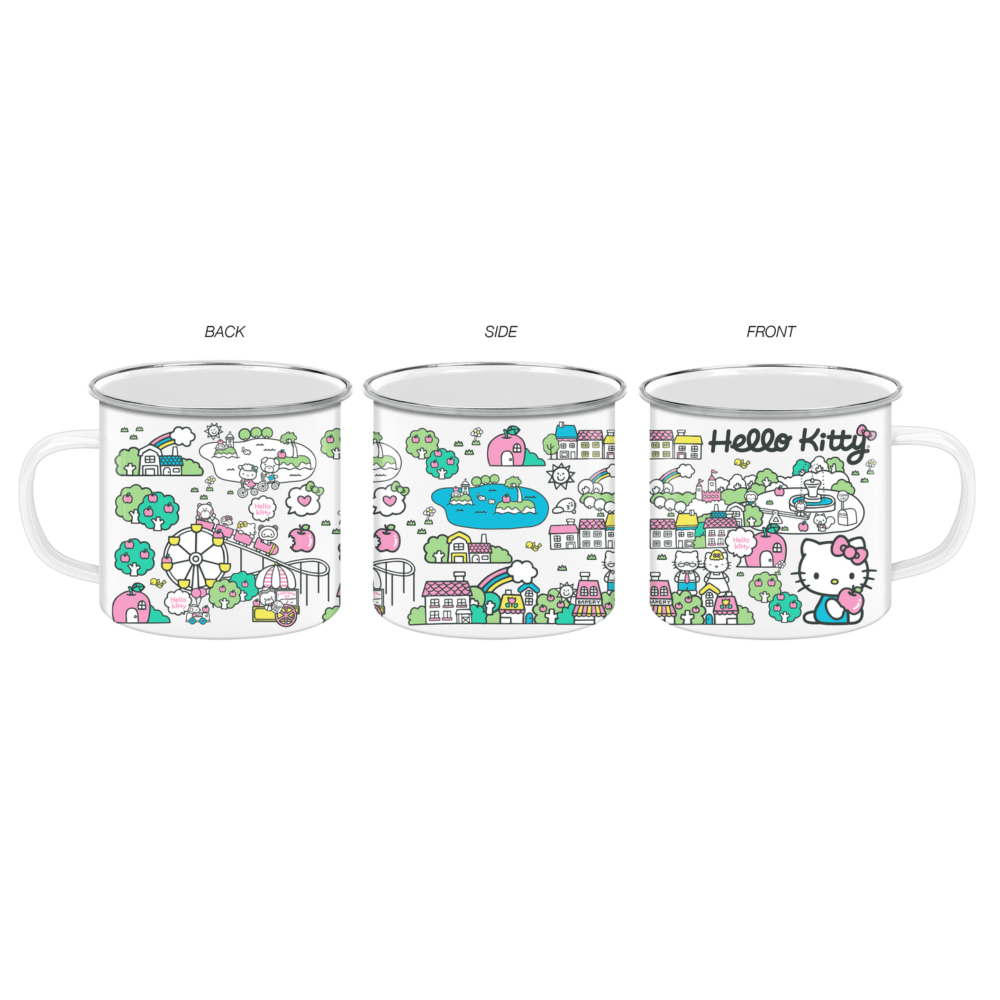Hello Kitty Destination Neighborhood 21oz Enamel Camper Mug - OVERRATED