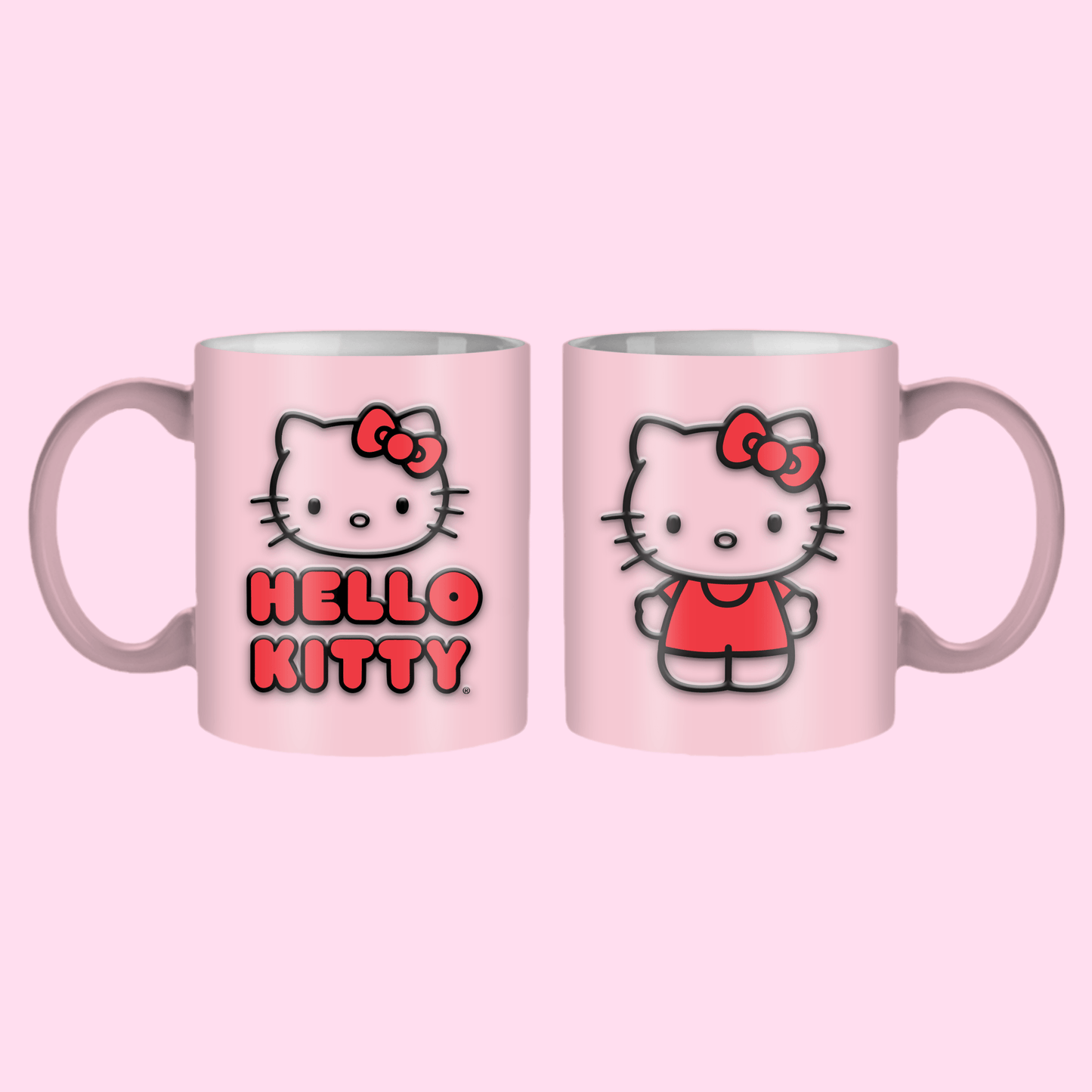 Hello Kitty Double Pose and Logo Wax Resist 20oz Ceramic Mug - OVERRATED