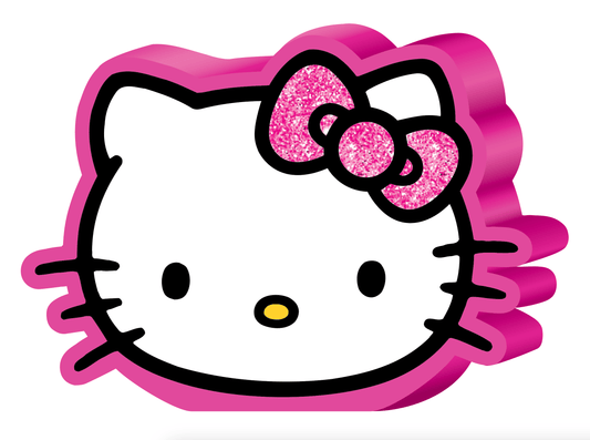 Hello Kitty Glitter Large Die Cut MDF Box Wall Sign - OVERRATED