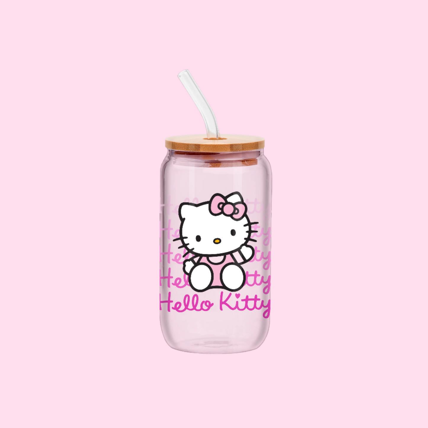 Hello Kitty Gradient 16oz Glass Tumbler w/ Bamboo Lid - OVERRATED