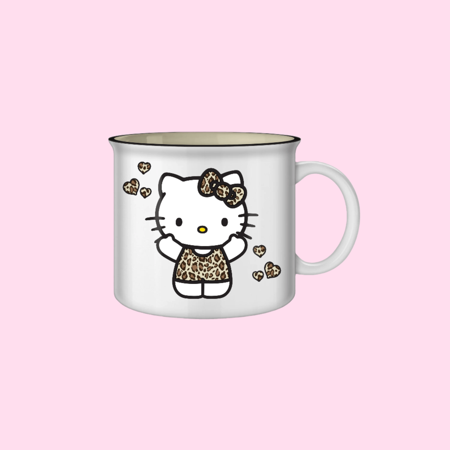 Hello Kitty Leopard Outfit 20oz Ceramic Camper Mug - OVERRATED